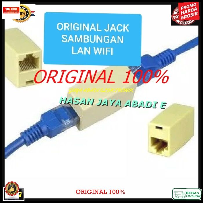 Original Barel Barrel Rj45 Socket Sambungan Penyambung Kabel Lan