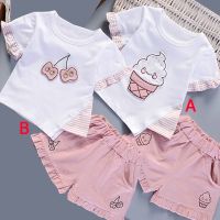 COD SDFGERTYTRRT COD Ready Stock Baby Girls Clothes Kids Set Cartoon Pattern Short Sleeve T-Shirt Pant Boys Clothing Set Kids Cartoon Clothes Set