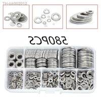 ☂ 580pcs Stainless Steel Flat Bottom Metal Washer Fastener Box Screw Bolt Flat Washer Kit m2-m12