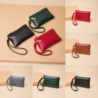 PFPZI Dompet Koin ซิปลายลิ้นจี่สไตล์เกาหลี,กระเป๋าใส่เหรียญลำลอง Tas Barang ขนาดเล็กกระเป๋าสตางค์สีทึบ Dompet Koin ผู้หญิง