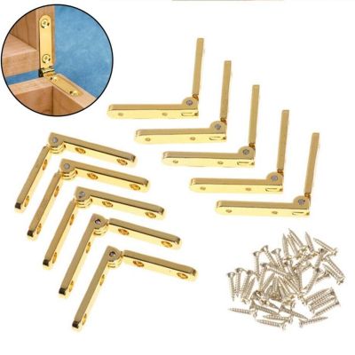 ▫ 10pcs Wooden Box Hinge Gift Jewelry Case Hinge Wood Box Corner Hardware Bracket Furniture Fittings Folding Support Hinge