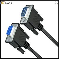 AIMEE 1.5M 3M 5M โปรเจ็คเตอร์ สายวิดีโอ สายเคเบิลอนุกรม RS232 DB9 9ขา การสื่อสารข้อมูล ผ่านตรง