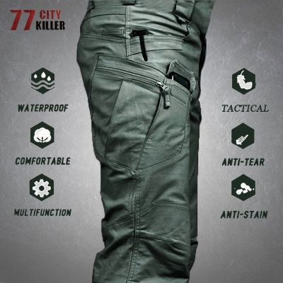 IX9 Tactical Pants Men City Cargo Pants Male Army SWAT Combat Cotton Trousers Stretch Flexible Casual Pants XXXL Overalls TCP0001