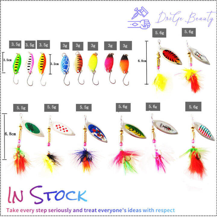 คลังสินค้าพร้อม-16pcs-เหยื่อตกปลา-spinner-ช้อนชุด-escape-prevention-treble-hooks-พร้อมกระเป๋าเก็บสำหรับปลาเทราท์เบส-salmon