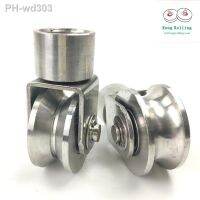 2 inch 304 stainless steel sliding door universal wheeltrack roller pulley v/u groove roller 360 degree1pcs/lot