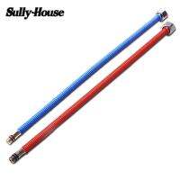 [HOT BEIJMKLHIW 547] Sully บ้าน304 SUS สีแดงสีฟ้าก๊อกน้ำน้ำทอลูกฟูกประปา Hoseflexible การเชื่อมต่อท่อ1/2 39; 39; อินเตอร์เฟซมาตรฐาน