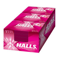 Halls Candy ฮอลล์ ลูกอมสอดไส้ กลิ่นราสพ์เบอร์รี่ 8 เม็ด x 18 แผง  UU Shop