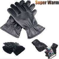 【CW】 Motorcycle Cycling Gloves Leather Touching Warm Windproof