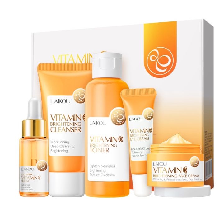 laikou-vitamin-c-brightening-skin-care-set-moisturizing-whitening-anti-aging-5pcs-sets