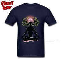 New MenS T-Shirt Om Meditation Tshirt Mind Healing T Shirts 3D Printed Tees O Neck Clothing Cotton Fabric Blue Tops Hinduism