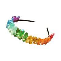 Western European Princess Retro Tiara Rainbow Handmade Raw Crystal Hair Hoop AXYD