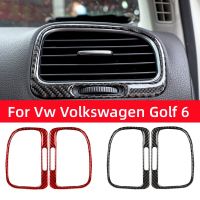 For Volkswagen Golf 6 Gti R MK6 2008-2012 Carbon Fiber Car Instrument Panel Left Right Air Vents Decoration Stickers Accessories