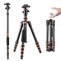 K F Concept Lightweight Travel Tripod Carbon Fiber Tripod 8kg/17.6lbs Load Capacity 60 /150cm with 360° Ball Head for Canon Sony