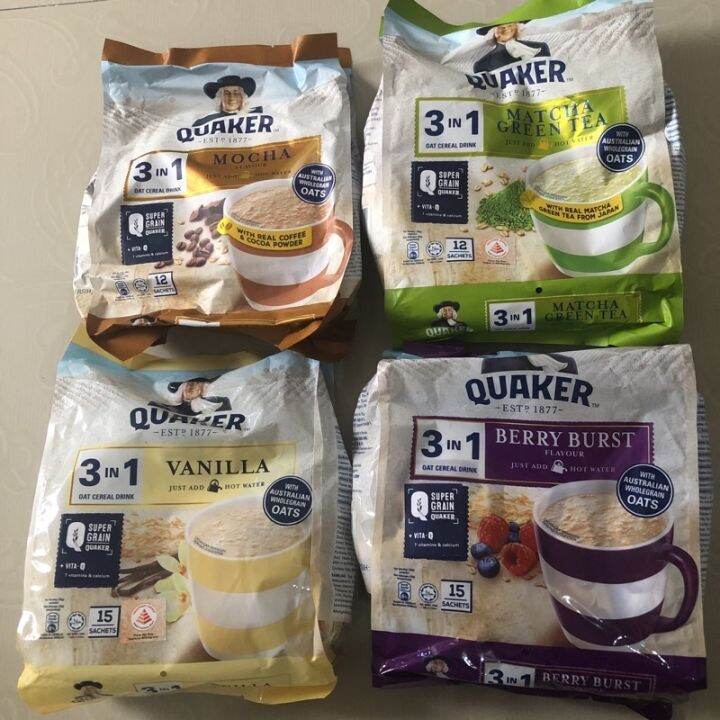 QUAKER 3 IN 1 OAT CEREAL DRINK (Chocolate Mocha Matcha) Lazada PH