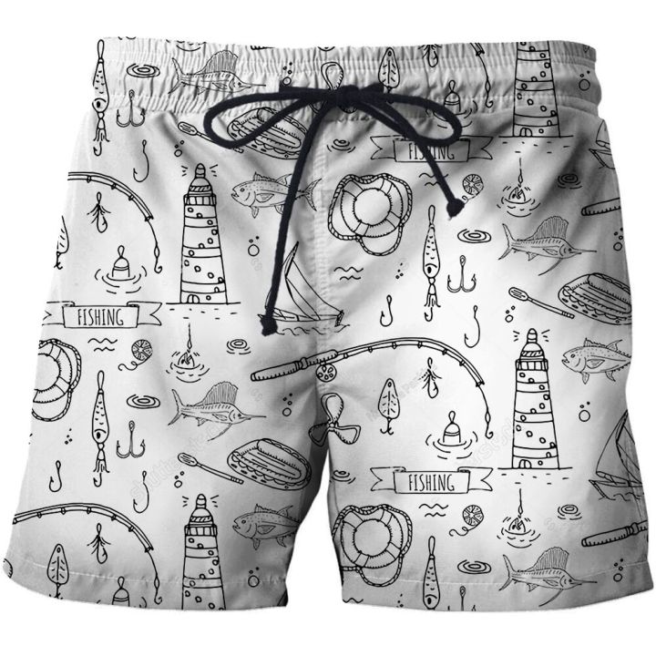 summer-outdoor-fishing-mens-shorts-2023-hot-3d-print-animal-cool-fish-pattern-pants-swimming-sports-quick-dry-casual-men-shorts