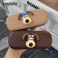 【cw】hot Cartoon Ins Gromit Wood Grain Glasses Fashion Sunglasses Storage Prescription