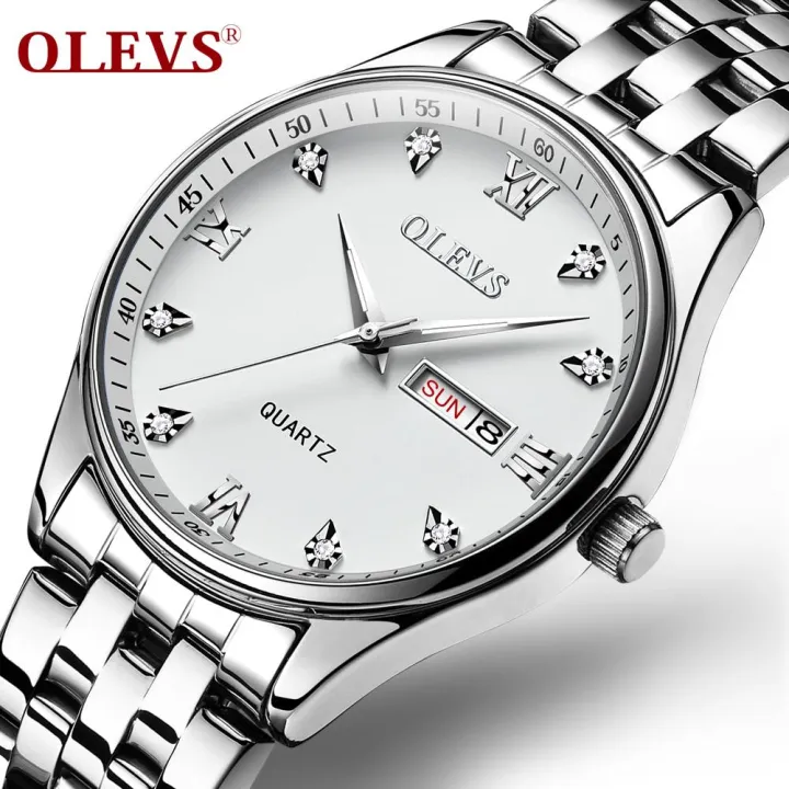 olevs-นาฬิกาข้อมือนาฬิกาข้อมือสำหรับผู้ชายสไตล์ทหารกันน้ำ-นาฬิกาข้อมือลำลองหน้าปัดทองตัวเรือนสแตนเลสสตีลตัวเลขโรมันมีวันที่และเวลาหรูหราทหารกันน้ำนาฬิกาข้อมือควอทซ์ญี่ปุ่น