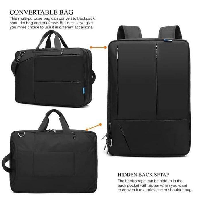 COOLBELL CONVERTIBLE BACKPACK MESSENGER SHOULDER LAPTOP BAG 17.3 INCH