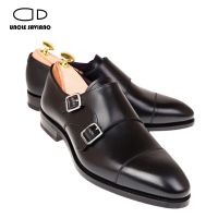 Uncle Saviano Double Monk Strap Luxury Men Shoes Leather Handmade Fashion Designer Business Dress Shoes for Men