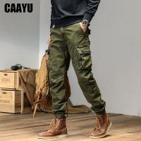 CAAYU Joggers กางเกงคาร์โก้บุรุษสบายๆหลายกระเป๋ากางเกงชายญี่ปุ่นฮาราจูกุแฟชั่นกางเกง Streetwear Techwear กางเกงผู้ชาย