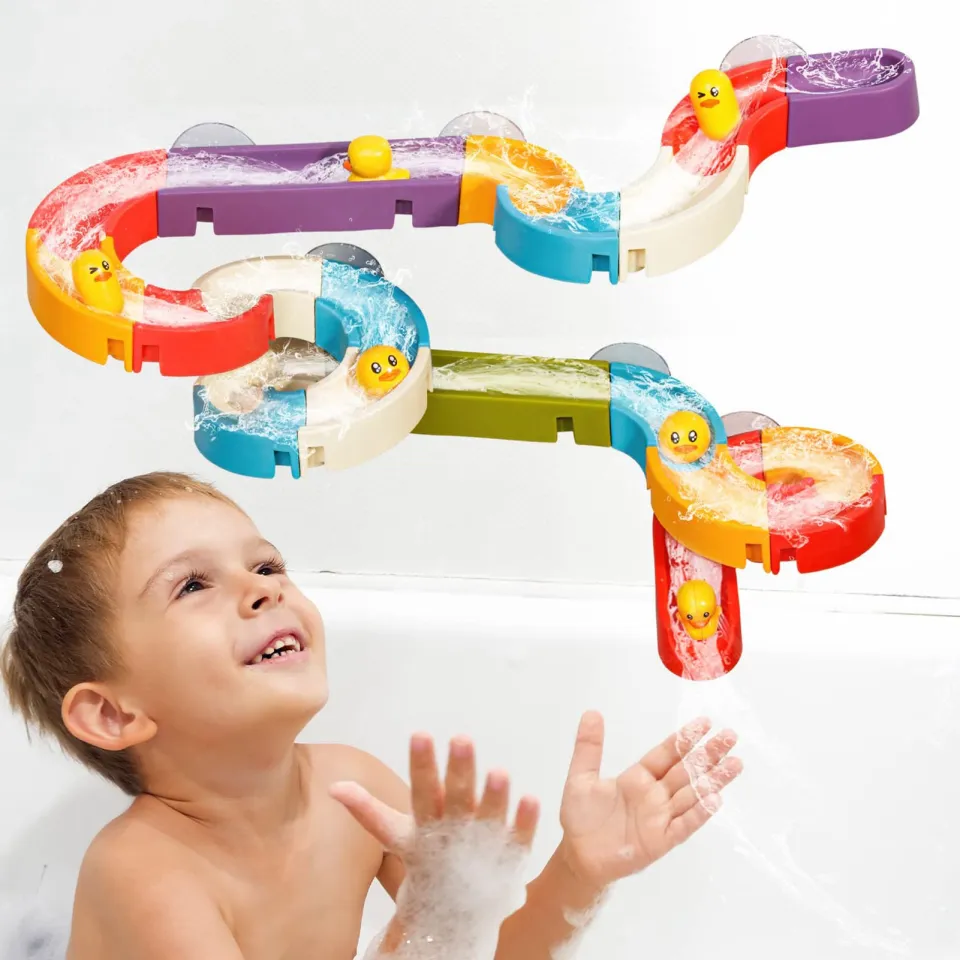 Bath Water Track Toy Kid Diy Ball Track For Wall Bathtub Slide