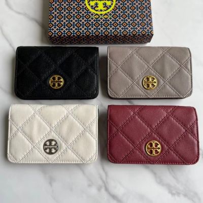 2023 new Tory Burch Willa Series Four Colors Leather Ringer Two-fold Wallet