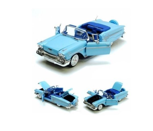 โมเดลรถคลาสสิค-motor-max-no-73200ac-1958-chevy-impala-รุ่น-blue-elegant-อัตราส่วน-1-24-จำลองเหมือนจริง-ผลิตจากโลหะผสม-diecast-model