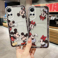 KOSLAM เคสมือจับสำหรับโทรศัพท์มือถือการ์ดใสลายการ์ตูน Mickey Minnie สำหรับ Reno10 OPPO 5G Reno10 Pro 5G Reno10 Pro + 5G 2023ดีไซน์ใหม่ปลอกโทรศัพท์มือถือ TPU แบบนิ่มมีในสต็อก