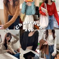 chuuchop_พร้อมส่ง(C7360) ?? MELODY ME tee เสื้อยืดแขนยาวสีพื้น มี6สี