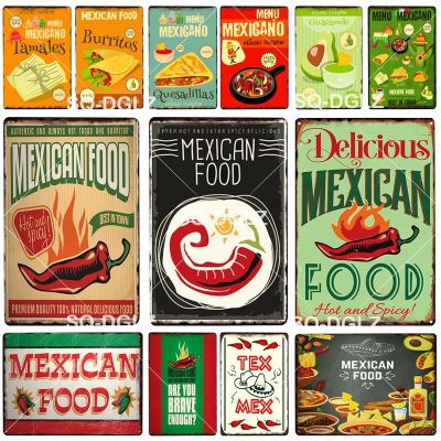 MEXICAN FOOD Tin Sign Metal Sign Vintage Restaurant Decoration Home Decor Wall Sticker Pub Painting Poster Gift