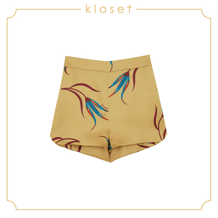kloset-short-with-detail-aw18-p002-เสื้อผ้าแฟชั่น-เสื้อผ้าผู้หญิง-กางเกงแฟชั่น-กางเกงขาสั้น-กางเกงพิมพ์ลาย