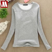 Women Winter Slim Fit T Shirt Lady Thick Thermal T-shirts Warm Velvet T Shirts Womens Long Underwear Shirts Plus Size Tops 4XL