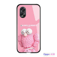 เคสโทรศัพท์สำหรับ OPPO A18 A38แฟชั่นยอดนิยมสำหรับผู้ชายเคสไทด์ลายการ์ตูนสำหรับเด็กผู้หญิงกรอบโทรศัพท์ขอบซิลิโคนแบบบางเคสกระจกอารมณ์