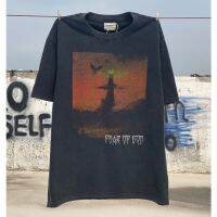 Plus Size Post Malone the same FEAR OF GOD "Judgment of Satan" limited vintage washed distressed short-sleeved T-shirt