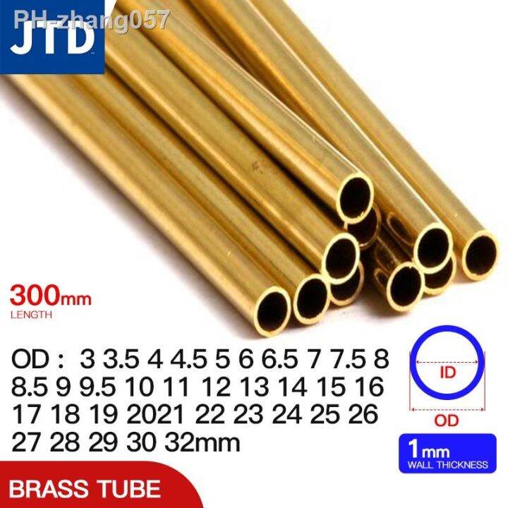 Jtd Brass Pipe 1mm Wall Thickness 3 32mm Od Brass Tube 300mm Length Straight Tubing Outer 5478