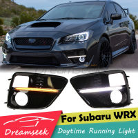 2สี DRL สำหรับ2015 2016 2017 Subaru Wry/WRX STi รถแอลอีดีไฟตัดหมอกแสงวิ่งกลางวันกรอบสัญญาณไฟเลี้ยวสีเหลือง