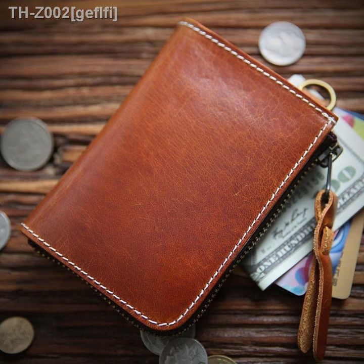 ของแท้กระเป๋าสตางค์หนังสำหรับผู้ชาย-vintage-handmade-สั้นชายกระเป๋าสตางค์มีซิปกระเป๋าสตางค์ใส่นามบัตรมีกระเป๋าใส่เหรียญ-simline-2023