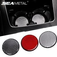 ✟✚ SEAMETAL Car Water Cup Pad Carbon Fiber PVC Non-Slip Mat Universal For Bottle Holder Coaster Auto Interior Accessories