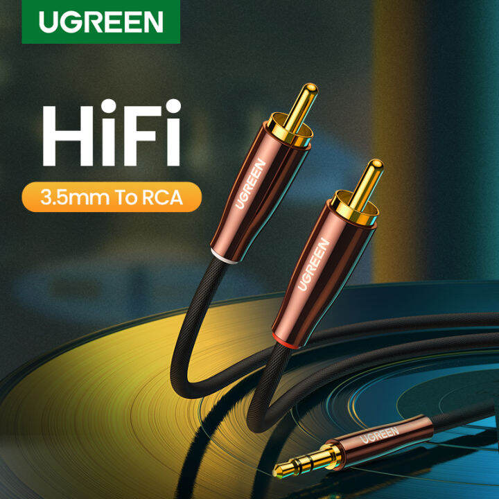 UGREEN RCA Cable 2RCA to 3.5mm HiFi NylonBraided RCA to AUX Audio