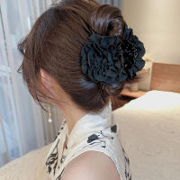 Korean Solid Chiffon Flower Hair Claw Clip Fashion Hair Accessories Women Big Floral Hair Clamp Elegant Jaw Clips Headwear