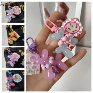 Stereo Pearl Balloon Dog Keychain Key Ring Creative Cartoon Mobile Phone  Bag Car Pendant Fun Keychain