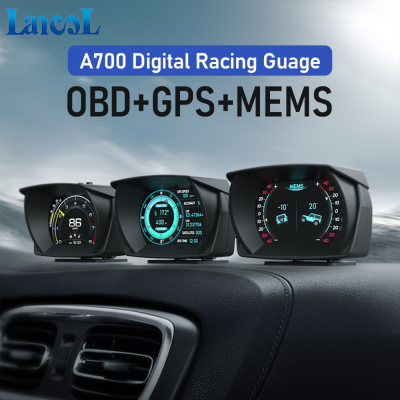 A700 Auto Gauge GPS + OBD + MEMS HUD Head Up Display รถคอมพิวเตอร์ Speedometer Inline Meter พร้อมจอแสดงผล LCD อุปกรณ์เสริมในรถยนต์
