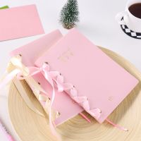 Pink PU Leather Notebook Kawaii Handbook Journal Diary Blank Planner Notepad for Girls Gift Note Books Pads