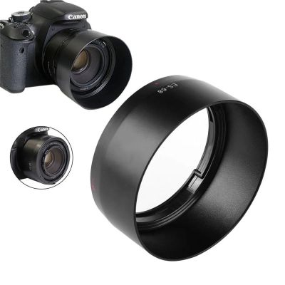 MSAXXZA เลนส์ฮูด ES68แบบย้อนกลับ F/ 1.8 STM EF 50เลนส์กล้องมม. เลนส์ฮูดโฟโตการ์ฟีกล้อง DSLR สีดำ