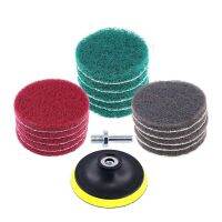 48Pcs 4 Inch Drill Power Brush Tile Scrubber Scouring Pad Cleaning Kit with 4 Inch Disc Pad Holder 3 Different Stiffness