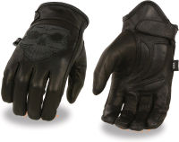 Milwaukee Mens Leather Gloves w/ Reflective Skull Design &amp; Gel Palm (X-Large)