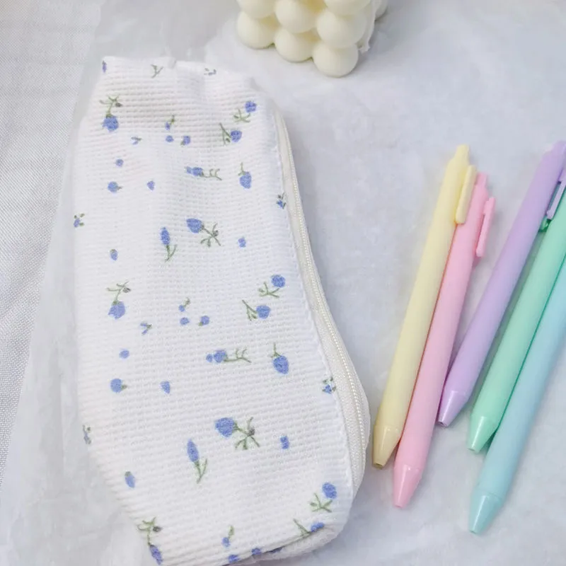 Kawaii Floral Fresh Style Pencil Bag Small Flowers Pencil Cases Cute Simple  Pen Bag Storage Bags School Supplies Stationery Gift