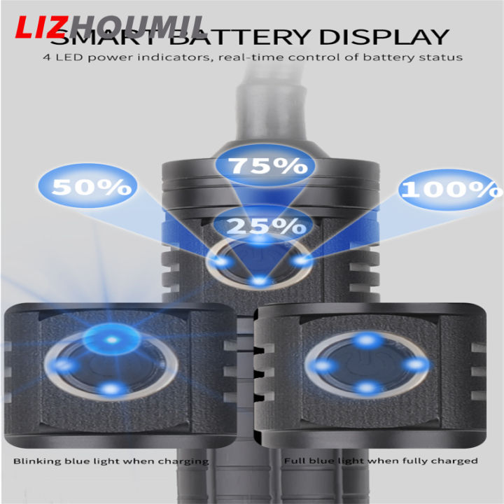 lizhoumil-โคมไฟทำงานไฟฉายแม่เหล็กสว่างเป็นพิเศษชาร์จไฟได้ชนิด-c-ipx4ซูมได้-xhp50ไฟฉายจิ๋ว