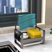 Kitchen Sink Sponge Holder Sink Caddy Organizer Sink Tray Drainer Rack Brush Storage Rack With Drain Tray Kitchen Accessories