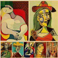 ✇♧❄ ภาพวาดนามธรรม Pablo Picasso นิทรรศการกระดาษคราฟท์โปสเตอร์ศิลปะพิมพ์พิพิธภัณฑ์ Modern Gallery ภาพผนัง Home Room Decor ของขวัญ